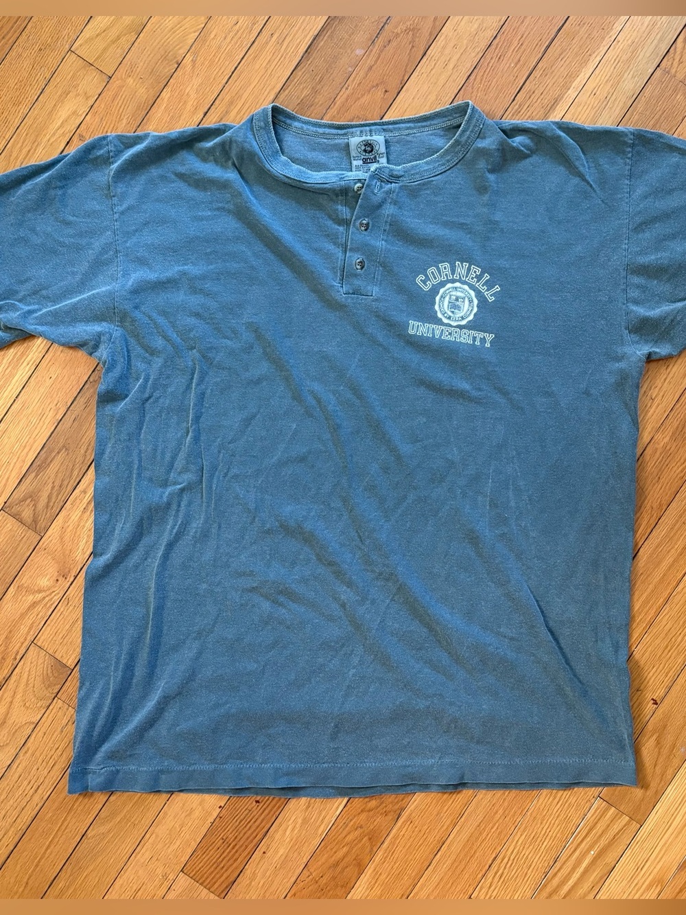 90s Anvil Cornell University Henley Tee XL Vintage